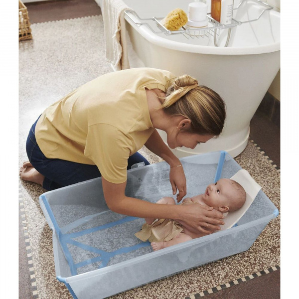 Baignoire flexi bath xl ocean blue + transat de bain Stokke
