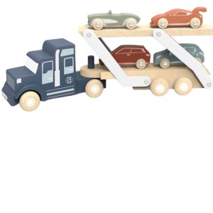 Camion transporteur en bois avec 4 voitures Speedy monkey