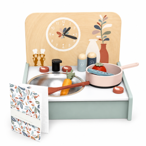 Mini cuisine enfant en bois avec 8 accessoires Speedy monkey