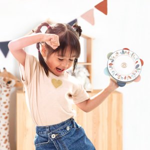 Tambourin enfant en bois 18 cm Speedy monkey