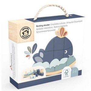 Jeu d’équilibre en bois baleine à empiler 13 pièces Speedy monkey