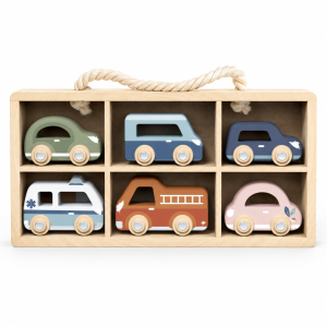 Coffret de 6 voitures en bois Speedy monkey