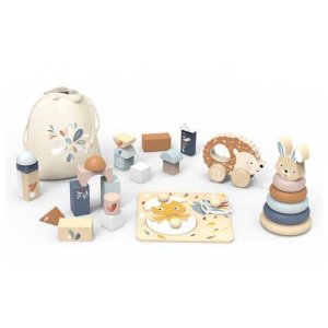 Coffret de 4 jouets d’éveil en bois Speedy monkey