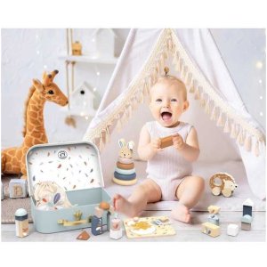 Coffret de 4 jouets d’éveil en bois Speedy monkey