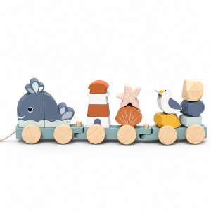 Train à empiler en bois océan dès 12 mois Speedy monkey