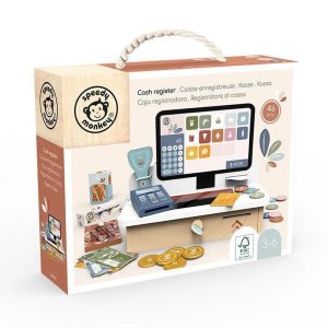 Caisse enregistreuse en bois avec accessoires Speedy monkey