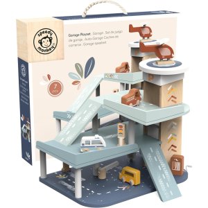 Garage en bois avec ascenseur, 3 voitures et hélicoptère Speedy monkey