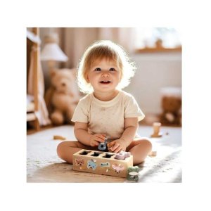 Boîte à formes en bois animaux dès 12 mois Speedy monkey