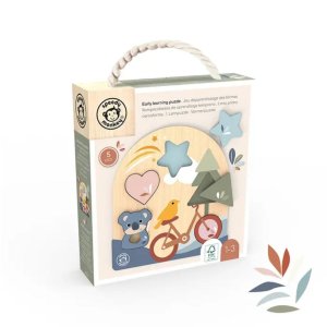 Puzzle d’éveil en bois 4 pièces Speedy monkey