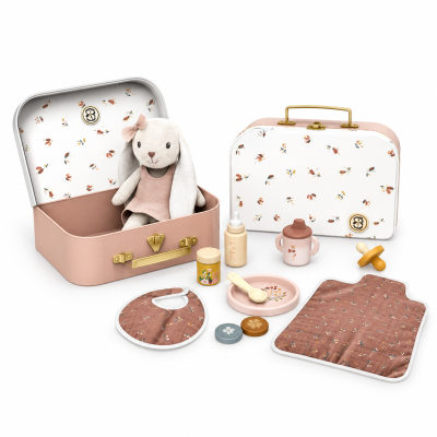 Coffret poupée lapin avec accessoires et valisette