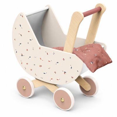 Poussette/landau pour poupée en bois avec literie
