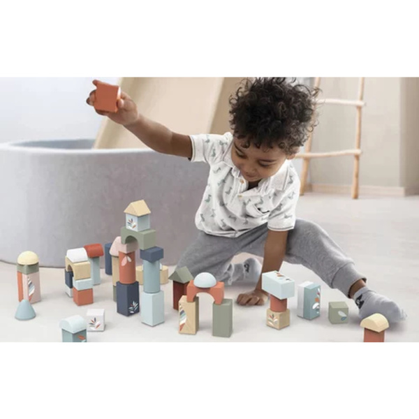 Jeu/blocs de construction en bois 50 pièces Speedy monkey