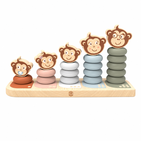 Jeu à empiler en bois famille singe Speedy monkey