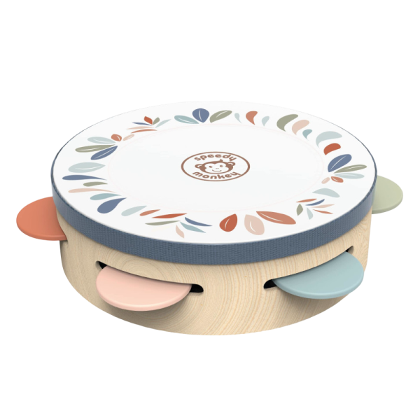 Tambourin enfant en bois 18 cm Speedy monkey