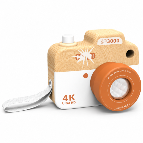 Appareil photo jouet en bois avec kaléidoscope Speedy monkey