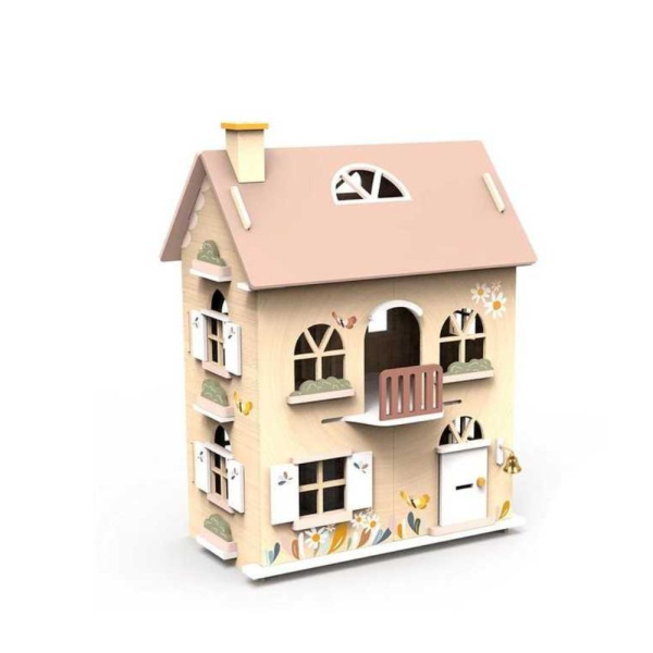 Maison de poupées en bois fleurs avec mobilier Speedy monkey
