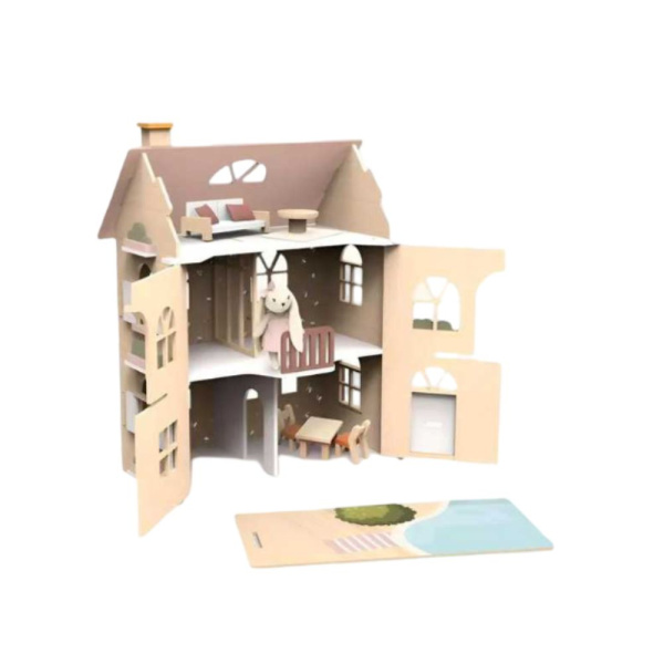 Maison de poupées en bois fleurs avec mobilier Speedy monkey