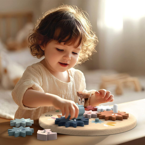 Jeu d’engrenages en bois animaux Speedy monkey