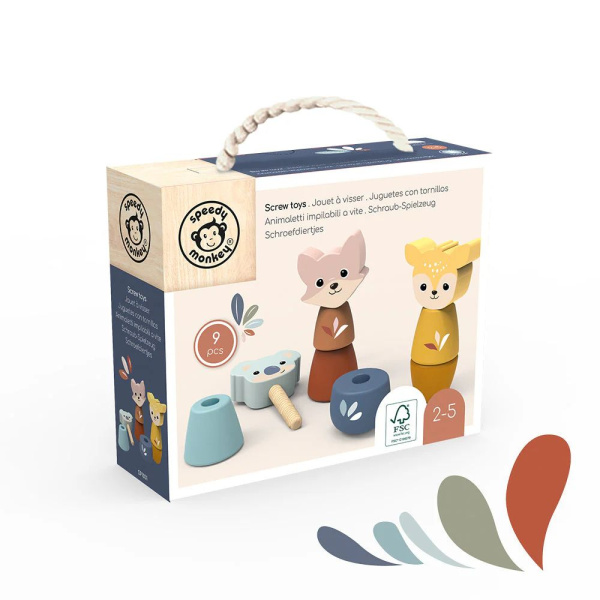 Jeu de vissage animaux en bois Speedy monkey