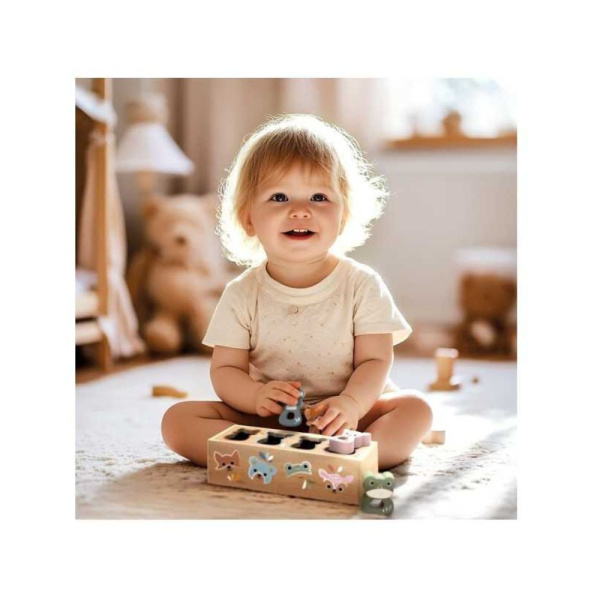 Boîte à formes en bois animaux dès 12 mois Speedy monkey