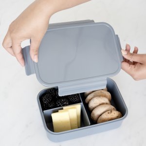 Lunch box en plastique recyclé bleu 3 sprouts