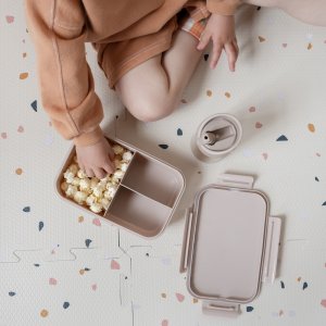 Lunch box en plastique recyclé taupe 3 sprouts