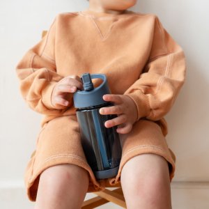 Gourde en plastique recyclé bleu 3 sprouts