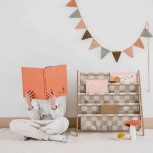 Bibliothèque enfant damier beige 3 sprouts