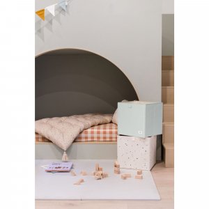 Cube de rangement uni vert 33 x 33 cm 3 sprouts