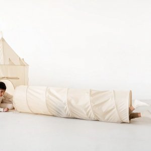 Tunnel de jeu en tissu recyclé beige 3 sprouts