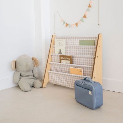 Bibliothèque enfant vichy beige