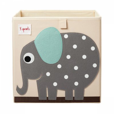 Cube de rangement éléphant 33 x 33 cm