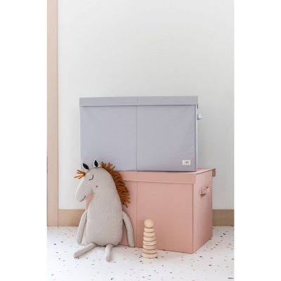 Coffre à jouets uni gris clair