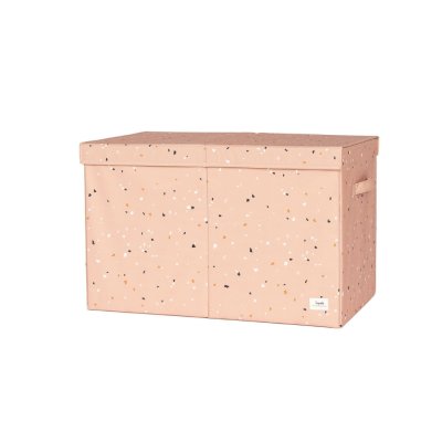 Coffre à jouets terrazzo argile