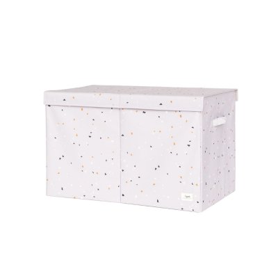 Coffre à jouets terrazzo gris clair