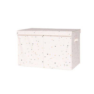 Coffre à jouets terrazzo crème