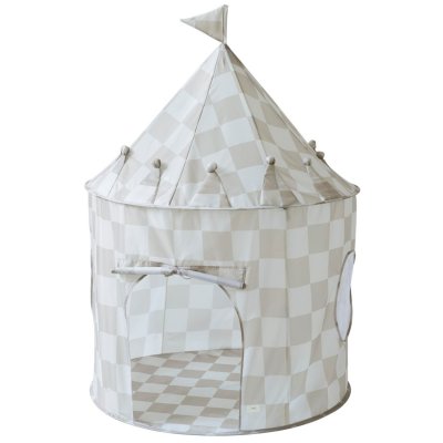 Tente en tissu enfant damier beige