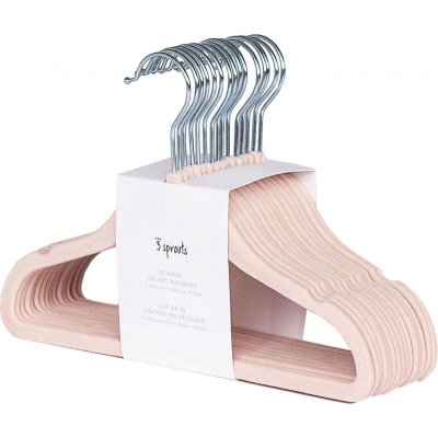 Lot de 15 cintres enfant velours rose