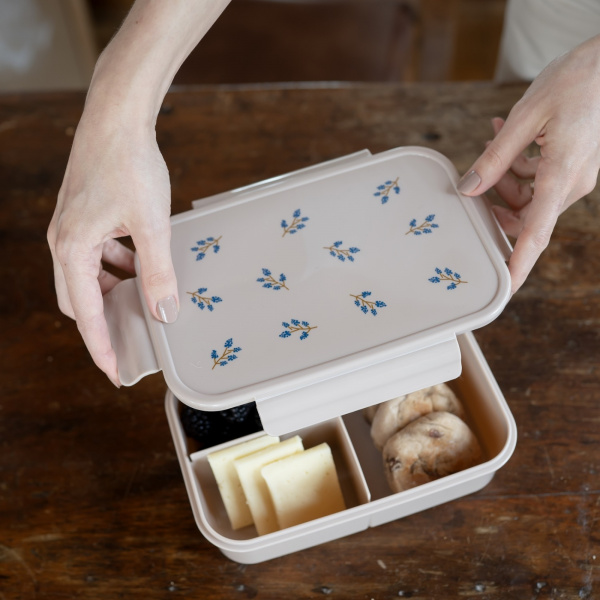 Lunch box en plastique recyclé taupe myrtille 3 sprouts