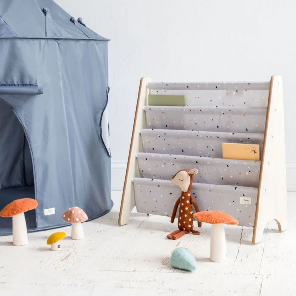 Bibliothèque enfant terrazzo gris clair 3 sprouts