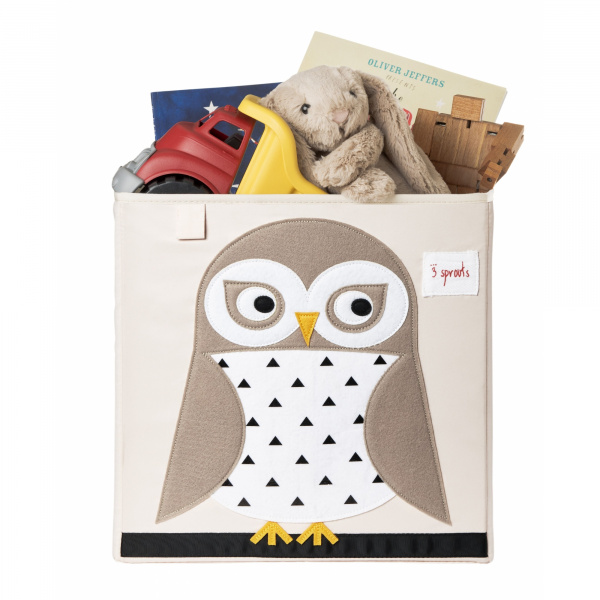 Cube de rangement chouette 33 x 33 cm 3 sprouts