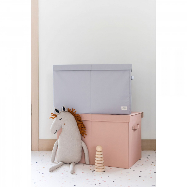 Coffre à jouets uni gris clair 3 sprouts