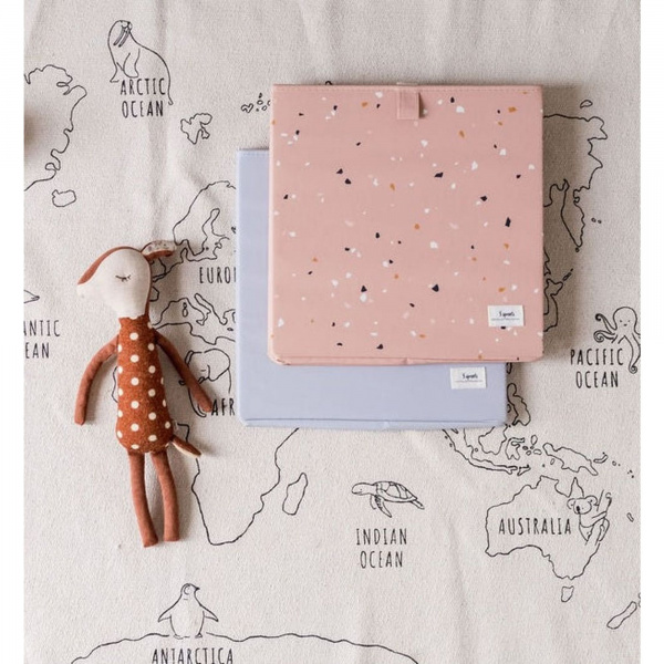 Cube de rangement terrazzo argile 33 x 33 cm 3 sprouts