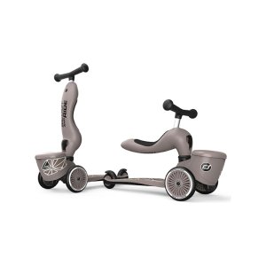 Porteur trottinette 2 en 1 avec coffre highwaykick 1 lifestyle brown lines Scoot and ride