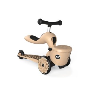Porteur trottinette 2 en 1 avec coffre highwaykick 1 lifestyle léopard Scoot and ride