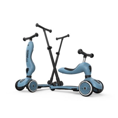 Porteur évolutif en trottinette highwaykick 1 push&go bleu acier
