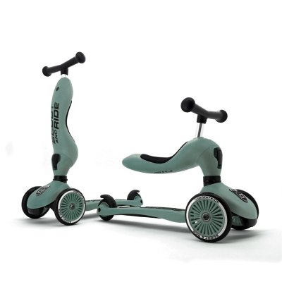 Porteur 2 en 1 évolutif en trottinette highwaykick 1 vert forest