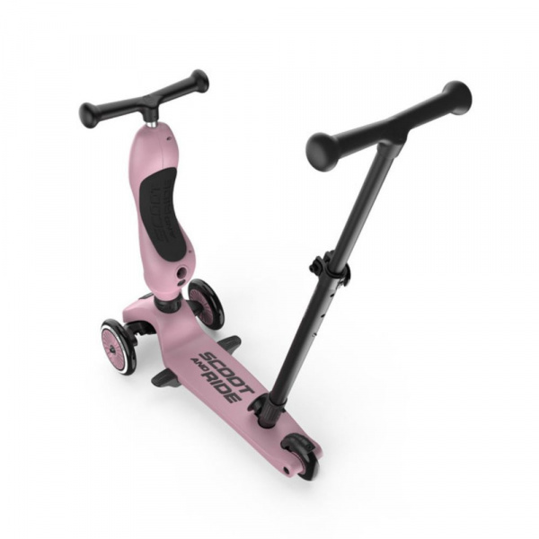 Porteur 2 en 1 évolutif en trottinette highwaykick 1 rose Scoot and ride