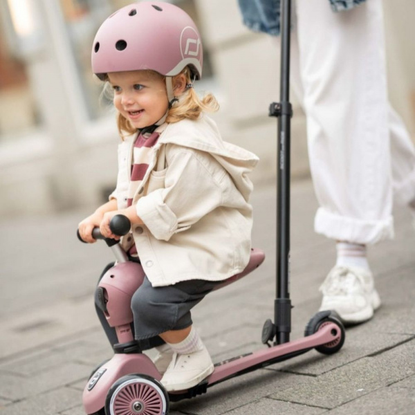 Porteur 2 en 1 évolutif en trottinette highwaykick 1 rose Scoot and ride