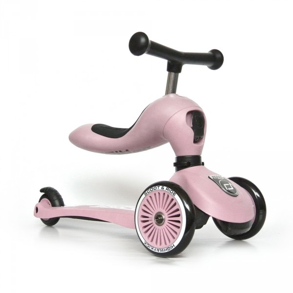 Porteur 2 en 1 évolutif en trottinette highwaykick 1 rose Scoot and ride